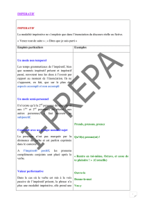 IMPERATIF IMPERATIF La modalité impérative ne s`emploie que