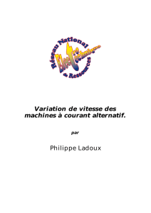 Variation de vitesse des machines à courant alternatif. Philippe