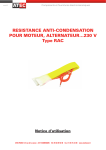 RESISTANCE ANTI-CONDENSATION POUR