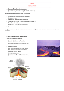 A. Les manifestations du volcanisme B. Les principaux types de