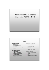 Architecture OSI et Internet Protocoles TCP/IP et DNS Plan