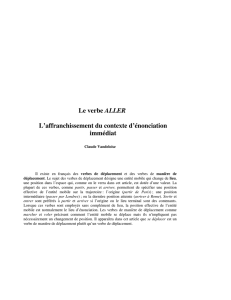Le verbe ALLER L`affranchissement du contexte d