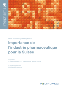 Importance de l`industrie pharmaceutique pour la Suisse