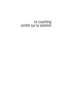 Le coaching centré sur la solution