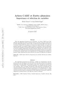 Arbres CART et Forêts aléatoires arXiv:1610.08203v1 [stat.ME] 26
