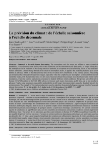 La prévision du climat : de l`échelle saisonnière à l`échelle