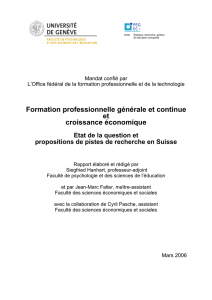 Formation professionnelle générale et continue et croissance