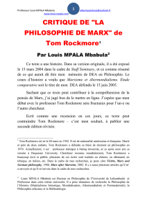 LA PHILOSOPHIE DE MARX - Professeur Abbé Louis Mpala