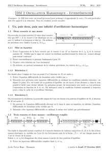 DM 2 Oscillateur Harmonique - Interférences