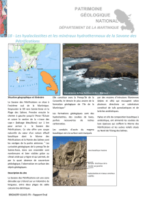 18 - Les hyaloclastites et les minéraux hydrothermaux de la Savane