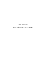 LES LUMIÈRES ET L`IDÉALISME ALLEMAND