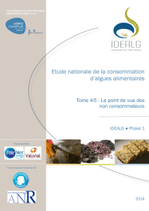 Etude nationale de la consommation d`algues alimentaires