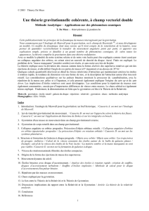 Une théorie gravitationnelle cohérente, à champ vectoriel double