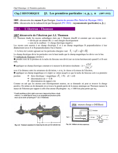 Chp.2 HISTORIQUE §1. Les premières particules : e, p, γ, n (1897