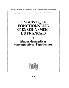 linguistique fonctionnelle et enseignement du français