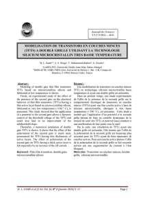 modelisation de transistors en couches minces (tfts) a double grille
