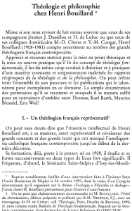 Théologie et philosophie chez Henri Bouillard
