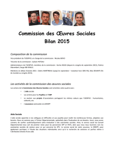 Commission des Œuvres Sociales Bilan 2015