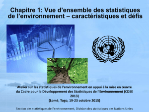 Chapitre 1: Vue d`ensemble des statistiques de l`environnement