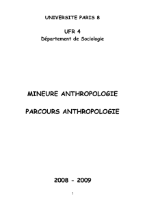 Anthropologie - Université Paris 8