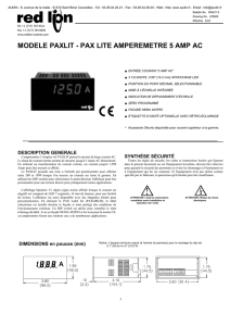 RED LION - Documentation: Amperemetre - PAX LIT