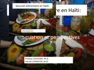 Sécurité alimentaire en Haïti - Chaire en développement international