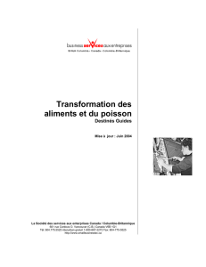 Transformation des aliments et du poisson