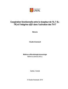 Coopération fonctionnelle entre le récepteur de l`IL-7 (IL