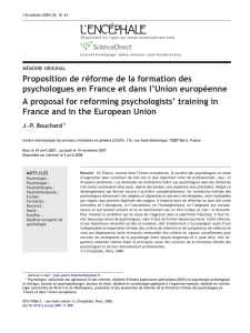 Proposition de réforme de la formation des psychologues en France