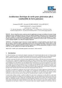 Architecture électrique de sortie pour générateur pile à combustible