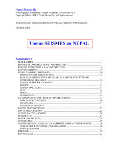 Thème SEISMES au NEPAL