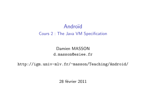 Androïd - Cours 2 : The Java VM Specification