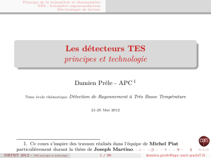 Les détecteurs TES principes et technologie