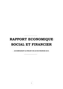 Rapport économique social et financier