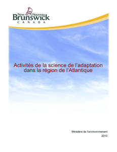 Activités de la science de l`adaptation dans la région de l`Atlantique