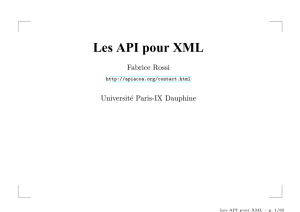 Les API pour XML