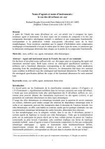 Noms d`agents et noms d`instruments : le cas des déverbaux en -eur