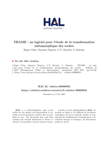 TRAME : un logiciel pour l`étude de la transformation - Hal-SHS