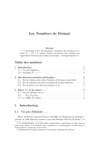 Les Nombres de Fermat