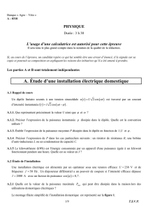 A. Étude d`une installation électrique domestique