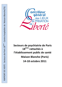 Rapport de visite de l`établissement de santé Maison Blanche (Paris)