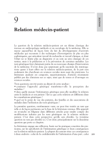 Chapitre 9. Relation médecin-patient - iPubli