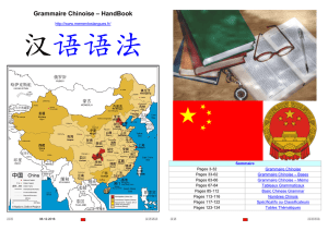 Grammaire Chinoise – HandBook