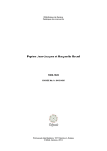 Papiers Jean-Jacques et Marguerite Gourd
