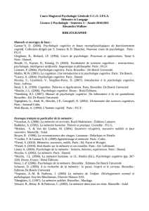 Cours Magistral Psychologie Générale U.C.O. I.P.S.A. Mémoire et