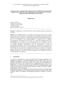 Influence des variables didactiques
