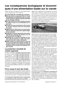 Les conséquences écologiques et économiques d`une alimentation