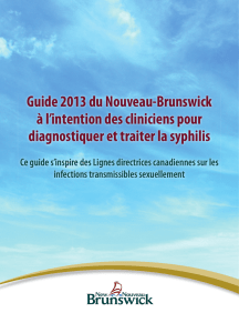 Guide 2013 du Nouveau-Brunswick à l`intention des cliniciens pour