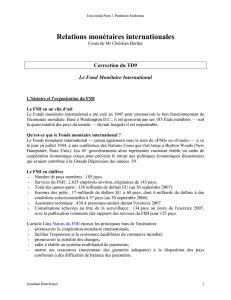 Relations monétaires internationales