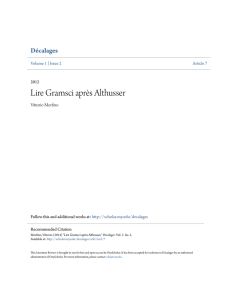 Lire Gramsci aprÃ¨s Althusser